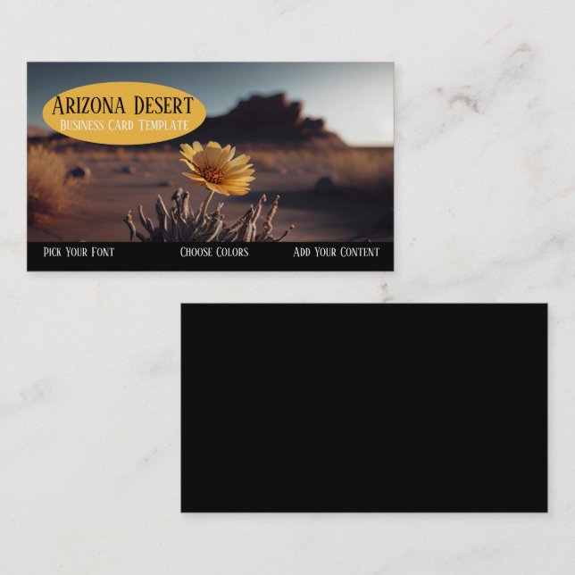 Southwestern Cactus Flower Desert Business Card (Front/Back)