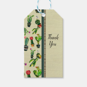 Southwestern Cactus Plant Natural Rustic Favour Gift Tags