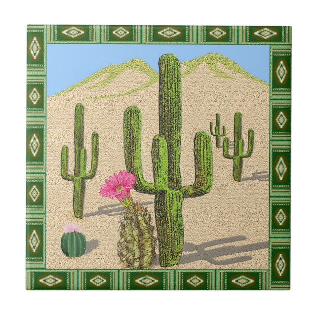 southwestern cactus tile (Front)