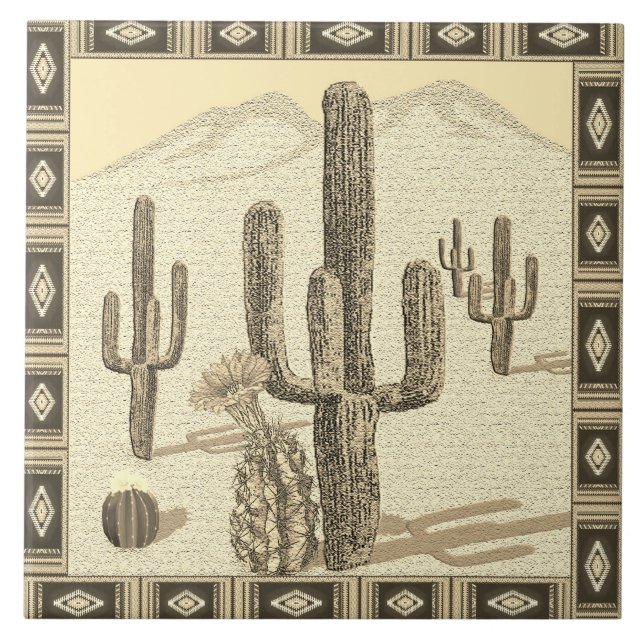 southwestern cactus tile (Front)