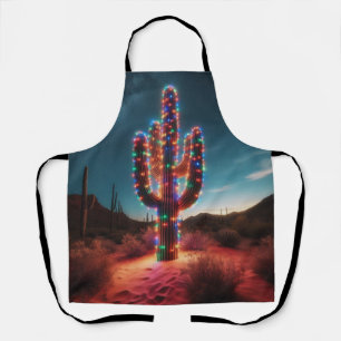 Southwestern Christmas desert cactus Apron