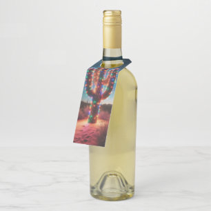 Southwestern Christmas desert cactus Bottle Tag