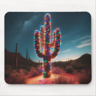 Southwestern Christmas desert cactus  Mouse Mat