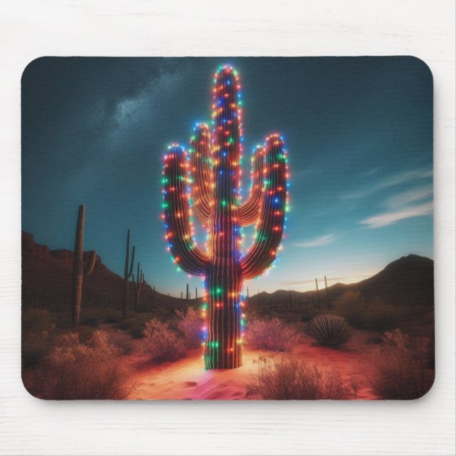 Southwestern Christmas desert cactus  Mouse Mat (Front)