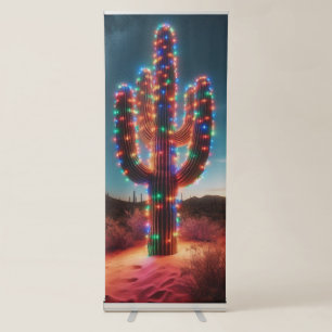 Southwestern Christmas desert cactus Retractable Banner