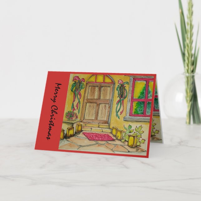 Southwestern  Christmas  door  entry i Holiday Card (Front)
