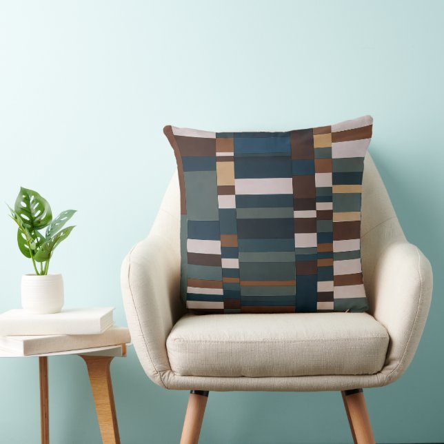  Southwestern Colors Geometric Color Block Pattern Cushion (Chair)