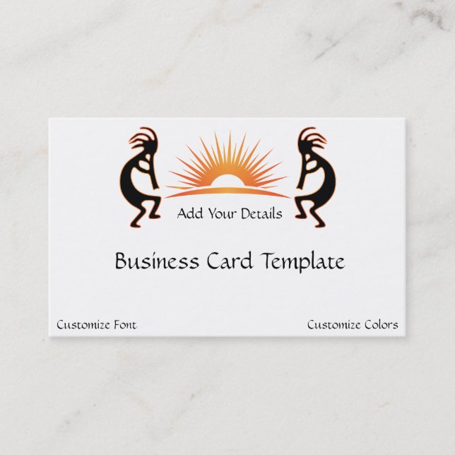 Southwestern Colourful Logo Kokopelli Business Car Business Card (Front)