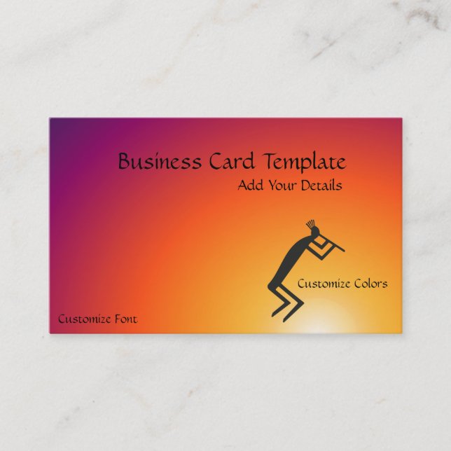 Southwestern Colourful Logo Kokopelli Business Car Business Card (Front)