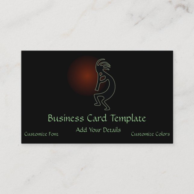 Southwestern Colourful Logo Kokopelli Business Car Business Card (Front)