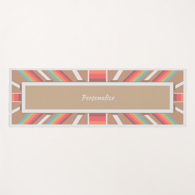 Southwestern Colours Zen Yoga Meditation Namaste Yoga Mat (Front (Horizontal))