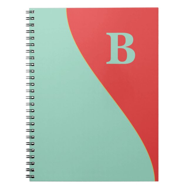Southwestern Coral and Turqoise with Monogram Notebook (Front)