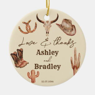Southwestern country ranch wedding favor gifts ceramic tree decoration