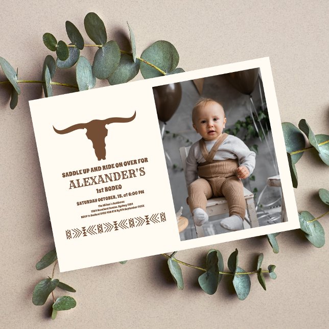 Southwestern Country Ranch Western 1st Birthday Invitation (Creator Uploaded)