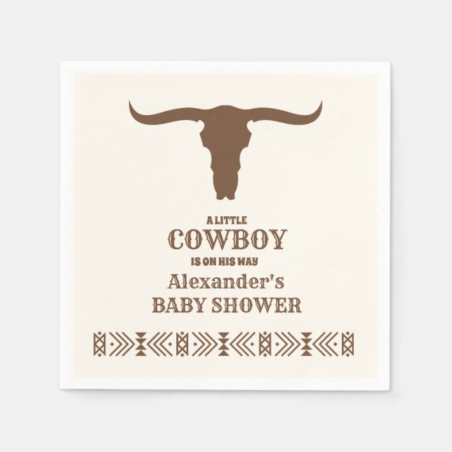 Southwestern Country Ranch Western Baby Shower Napkin (Front)