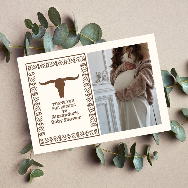 Southwestern Country Ranch Western Baby Shower Thank You Card (Creator Uploaded)