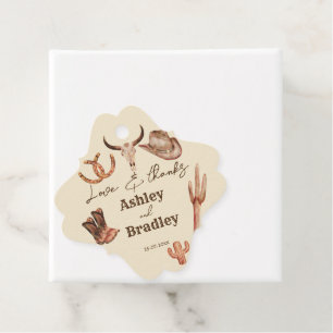 Southwestern country ranch western cowgirl wedding favour tags