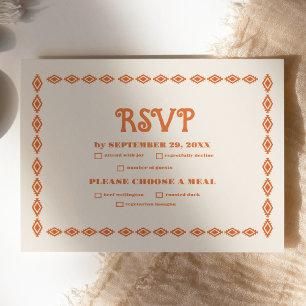 Southwestern Country Ranch Western Wedding  RSVP Card