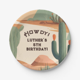 Southwestern Cowboy Boys Birthday Paper Plate