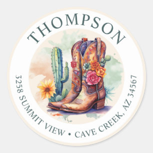 Southwestern Cowgirl Boots Return Address Label