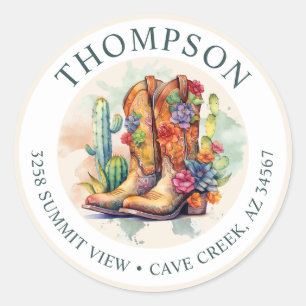Southwestern Cowgirl Boots Return Address Label