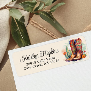 Southwestern Cowgirl Boots Return Address Label
