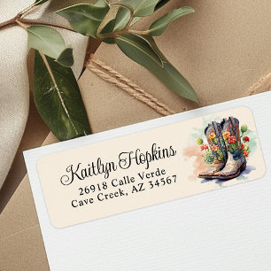 Southwestern Cowgirl Boots Return Address Label