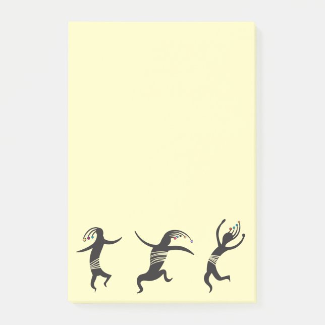 Southwestern Dancing Kokopelli Post-it Notes (Front)