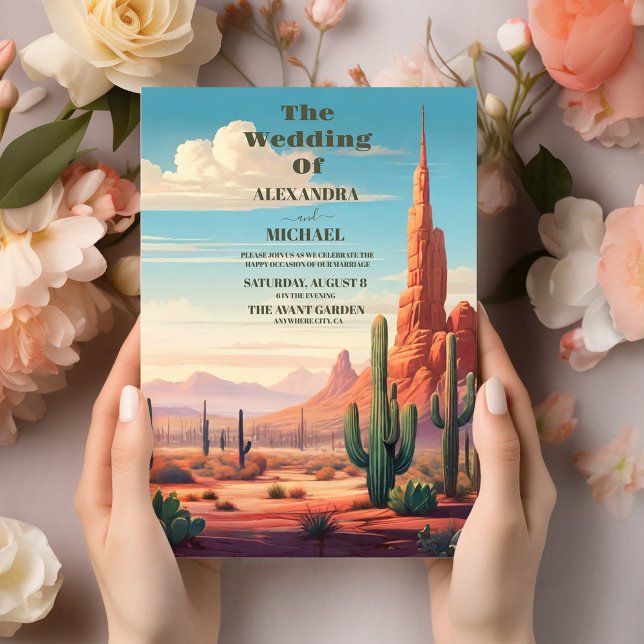 Southwestern Desert and Cactus Wedding Invitation (Creator Uploaded)