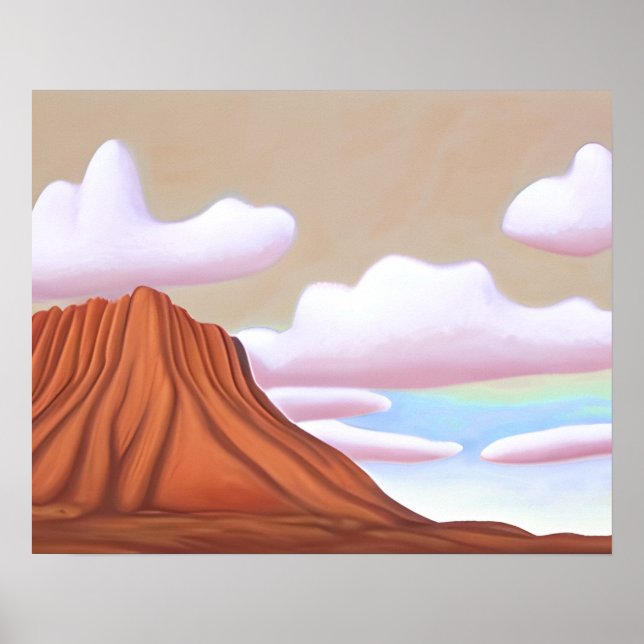 Southwestern Desert and Mesa Minimalist Art Poster (Front)