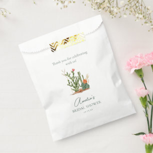 Southwestern Desert Cactus Bridal Shower Custom Favour Bags