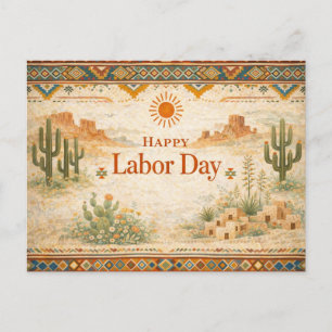 Southwestern Desert Happy Labor Day Holiday Postcard