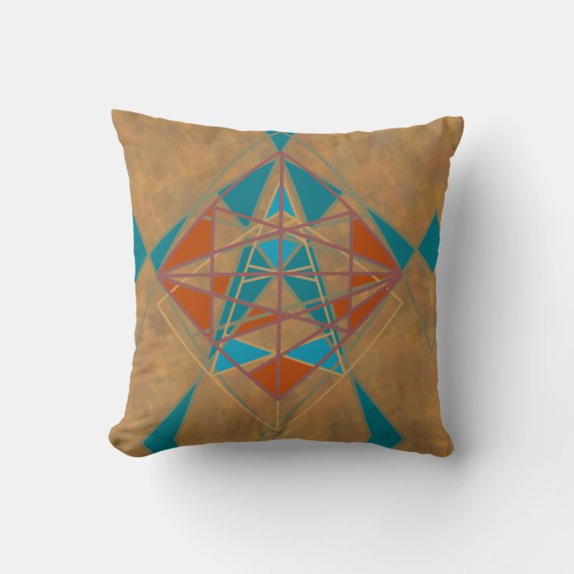 Southwestern Desert Indian Star Man Design Art Cushion (Front)