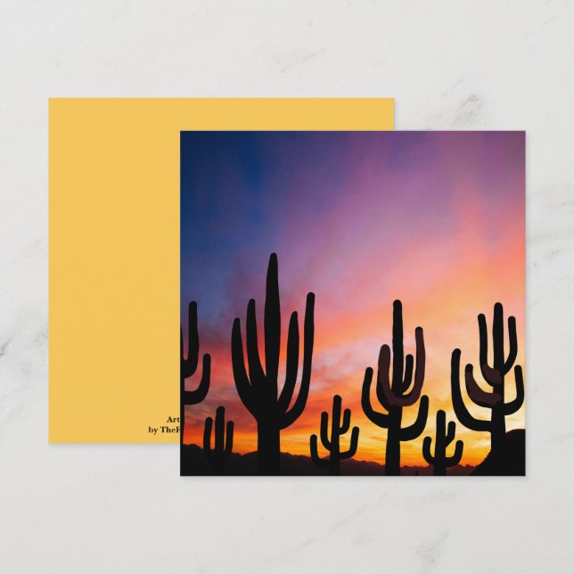 Southwestern Desert Landscape Cactus Sunrise Image Card (Front/Back)
