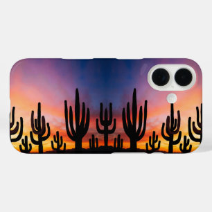 Southwestern Desert Landscape Cactus Sunrise Image iPhone 16 Case