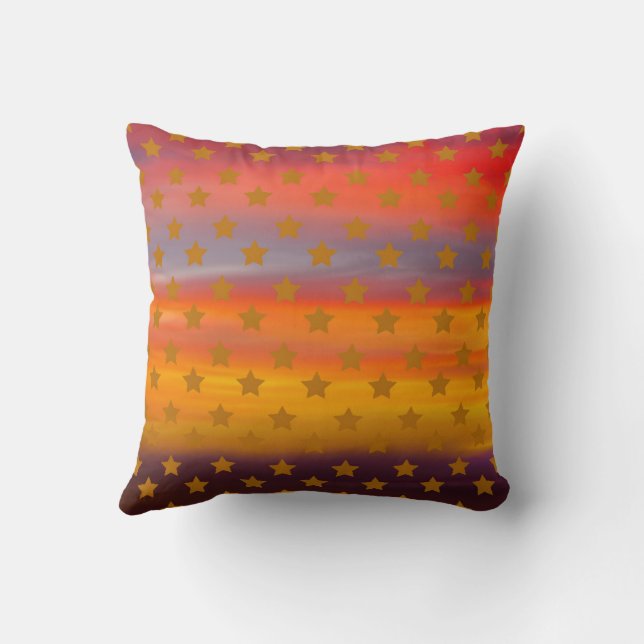 Southwestern Desert Stars And Stripes Abstract Art Cushion (Back)
