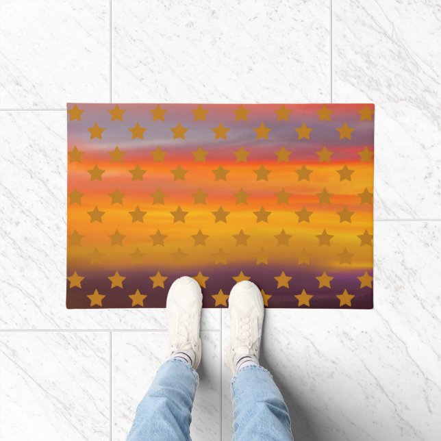 Southwestern Desert Stars And Stripes Abstract Art Doormat (Indoor)