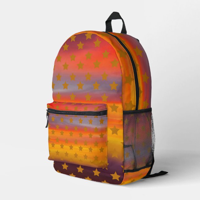 Southwestern Desert Stars And Stripes Abstract Art Printed Backpack (Back Corner Right)