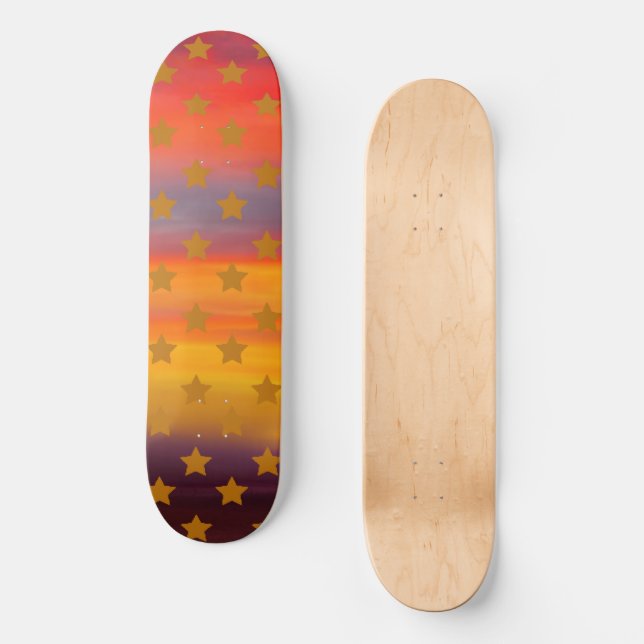 Southwestern Desert Stars And Stripes Abstract Art Skateboard (Front)
