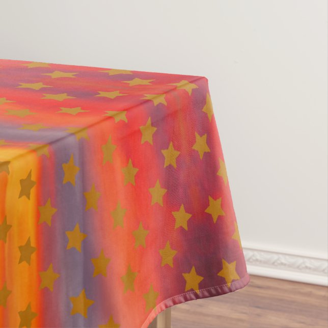 Southwestern Desert Stars And Stripes Abstract Art Tablecloth (In Situ)
