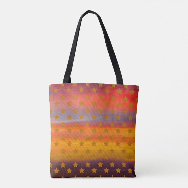 Southwestern Desert Stars And Stripes Abstract Art Tote Bag (Back)
