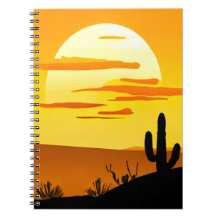 Southwestern Desert Sunset with Cactus Notebook