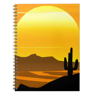 Southwestern Desert Sunset with Mesas Notebook