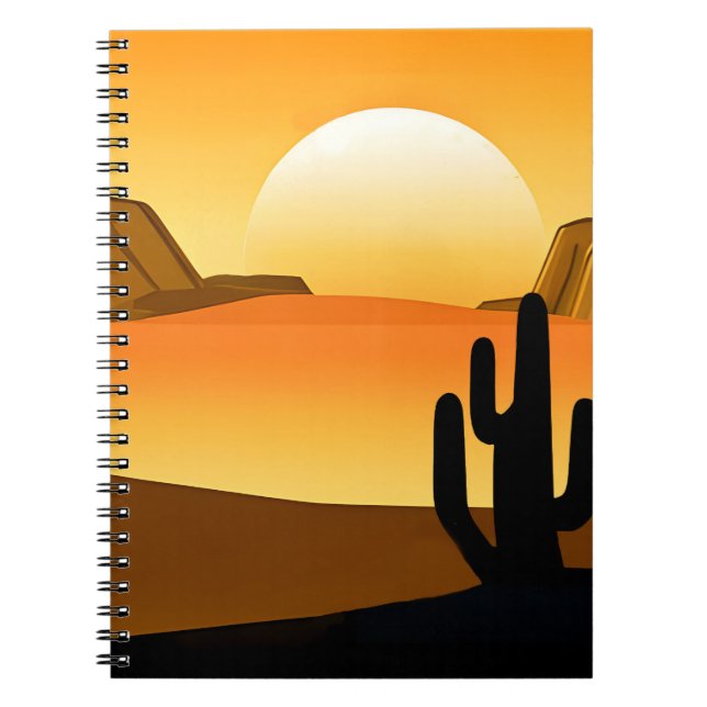 Southwestern Desert Sunset with Mesas Notebook (Front)