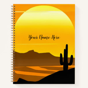 Southwestern Desert Sunset with Mesas Notebook
