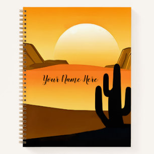 Southwestern Desert Sunset with Mesas Notebook