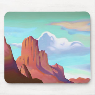 Southwestern Desert with Mountains Minimalist Art Mouse Mat