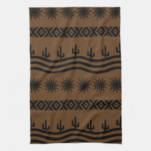 Southwestern Design Black And Brown Kitchen Towels