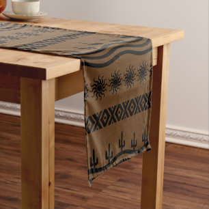 Southwestern Design Black And Brown Table Runner