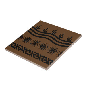 Southwestern Design Black And Brown Tile Trivet